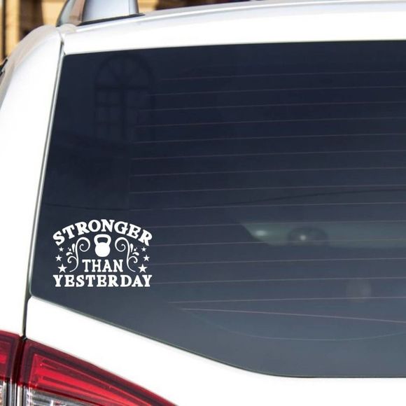 Stronger Than Yestrday Weight Lifting Decal - Picture 1 of 5